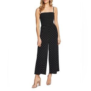 Old Navy Black Polka dotted Smocked Romper/Jumpsuit (XL)
